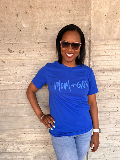 Mom + God Limited Edition Unisex T-Shirt - Raspberry Distressed Logo