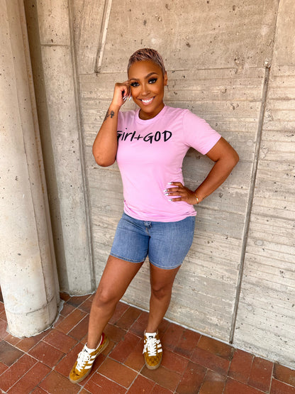 Girl + God (Distressed) Signature Unisex T-Shirt - Luxe Lavender