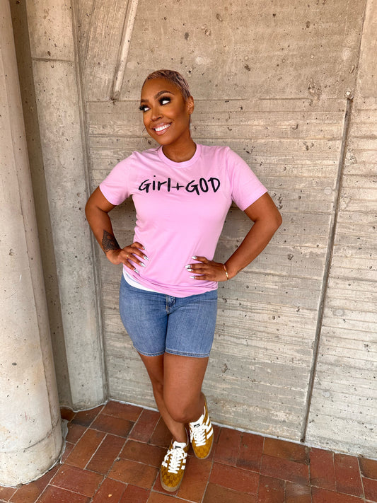Girl + God (Distressed) Signature Unisex T-Shirt - Luxe Lavender