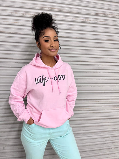 Wife + God Special Edition Hoodie - Pink Poppy